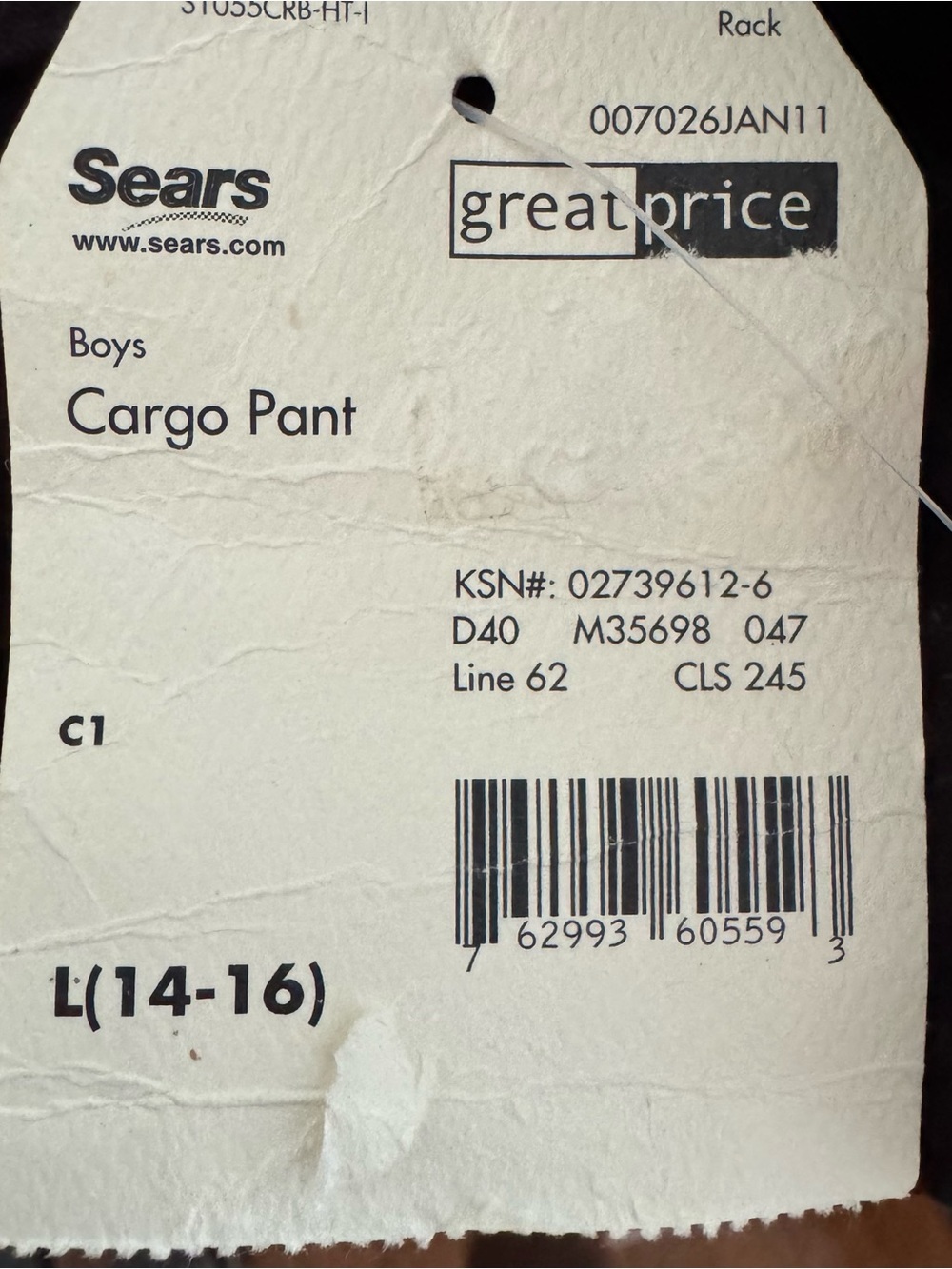 Boys L 14-16 Black Cargo Pants 100%Cotton 6 Pocket Elastic Waist Pull On Fit NWT - Picture 11 of 13